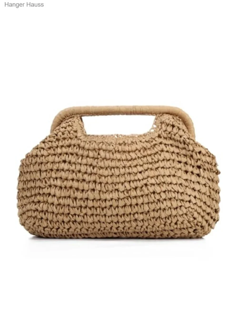 Woven Straw Dumpling Clutch Purse Handbag with Chain Strap Summer Beach Bag